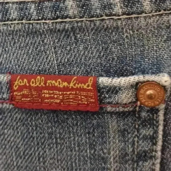 7 For  All Mankind Distressed Low Rise Bootcut Jeans Size 27 - Picture 10 of 11
